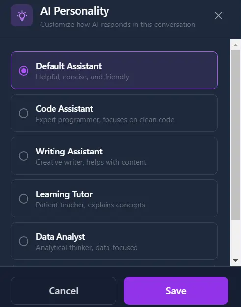AI Personality Settings